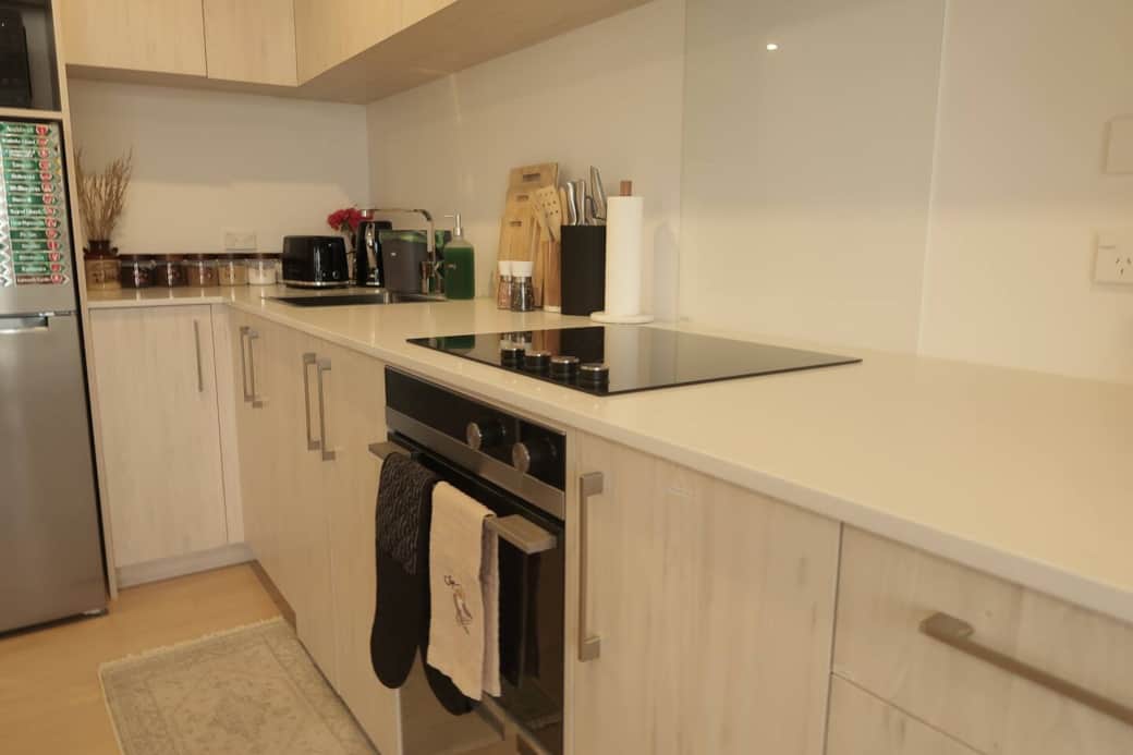 Cooking stove & oven. Cooking & baking  utensils, fridge, microwave & dishwasher are available. 