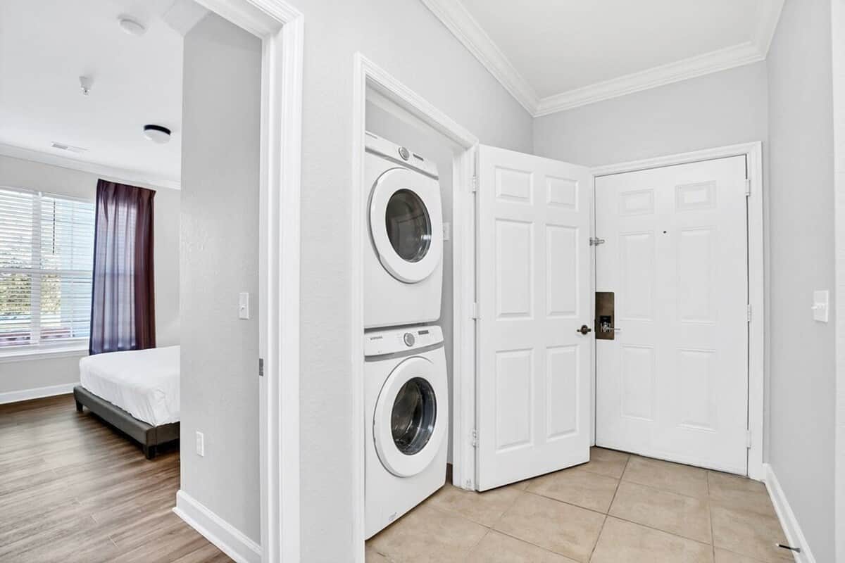 In unit washer and dryer.