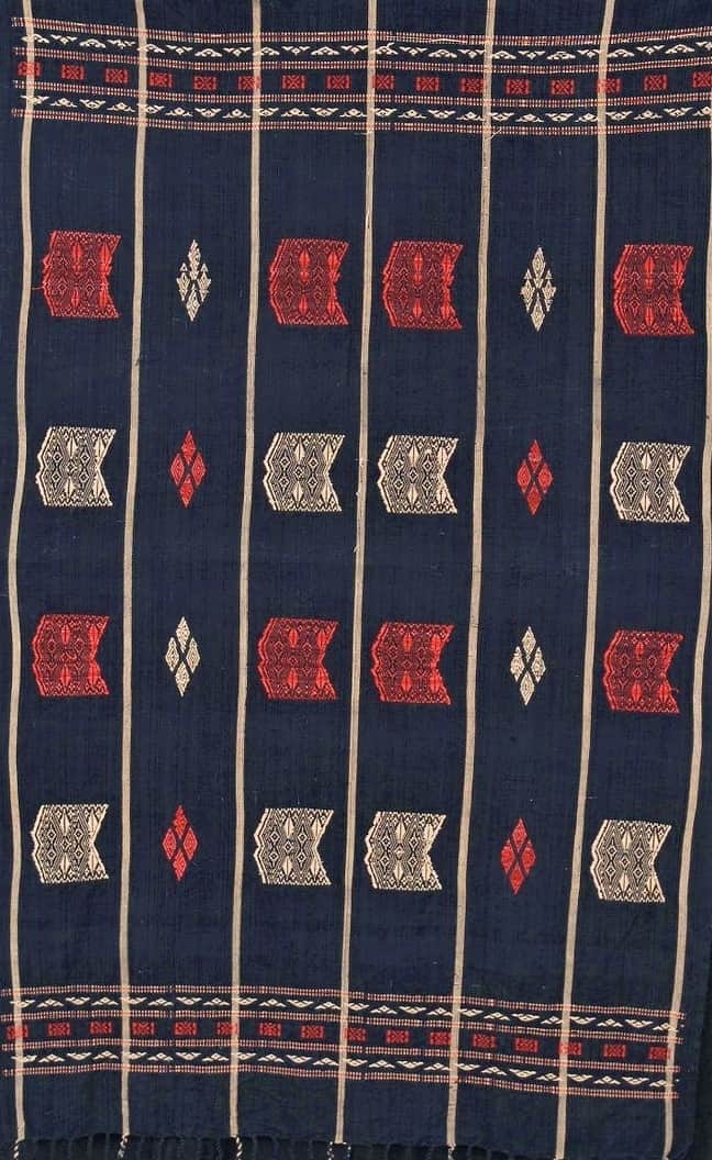Vintage Chin Naga tribal textile from Myanmar