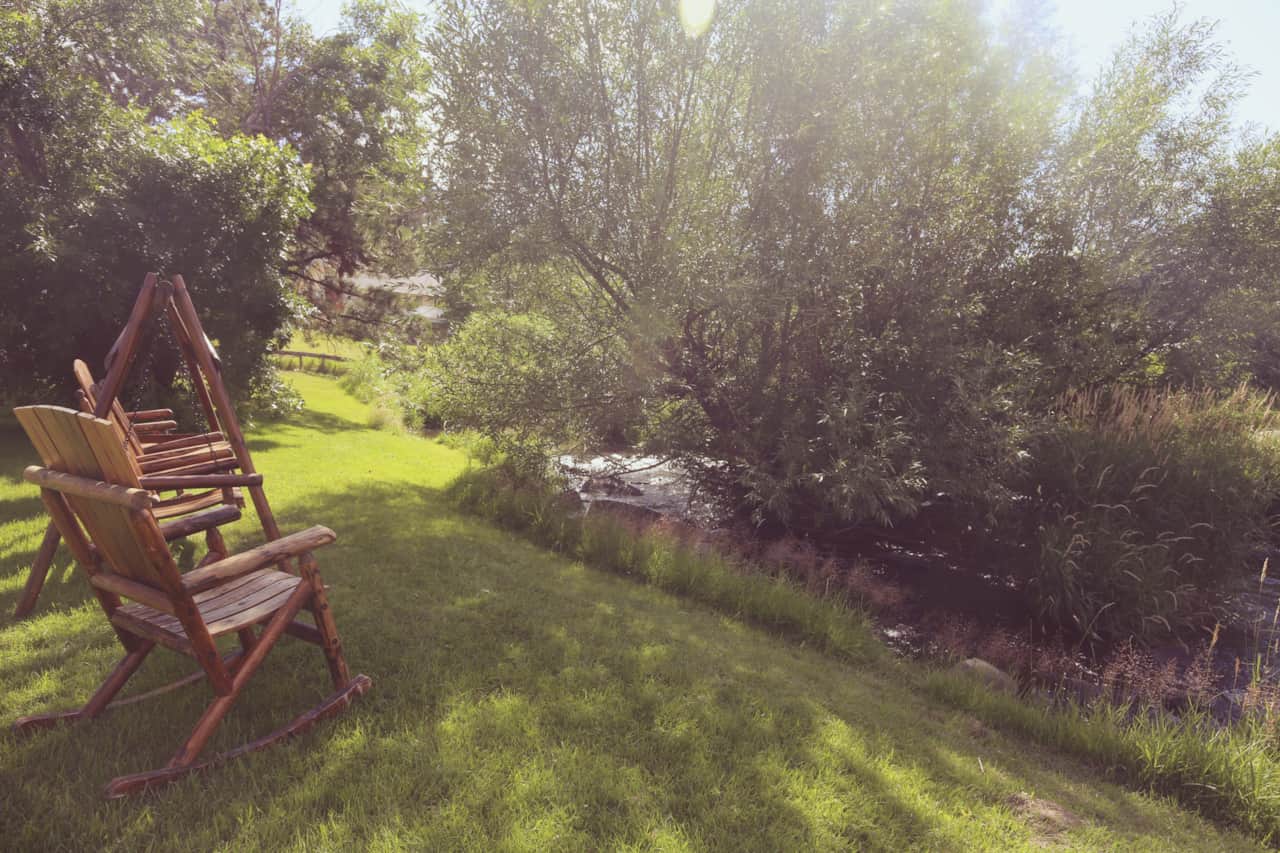 Creekside rocking chairs available for guest use