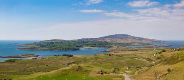 View of Ulva from Mull across the sheltered water