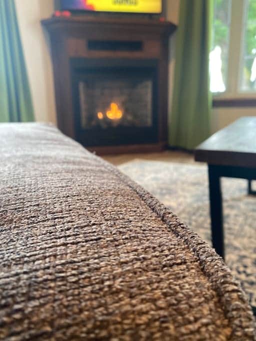 Enjoy cozy time in front of the gas fireplace. 