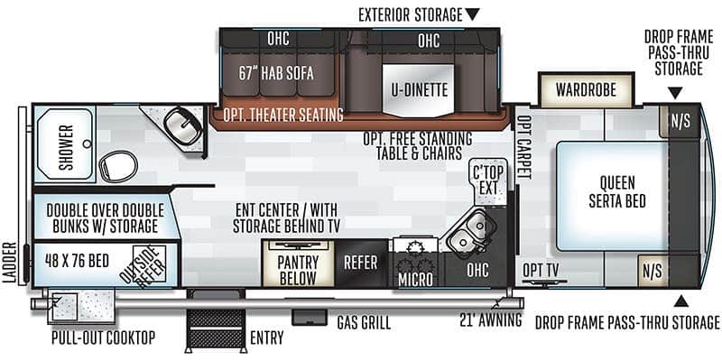 2019_ForestRiver_Rockwood_2706WS Layout