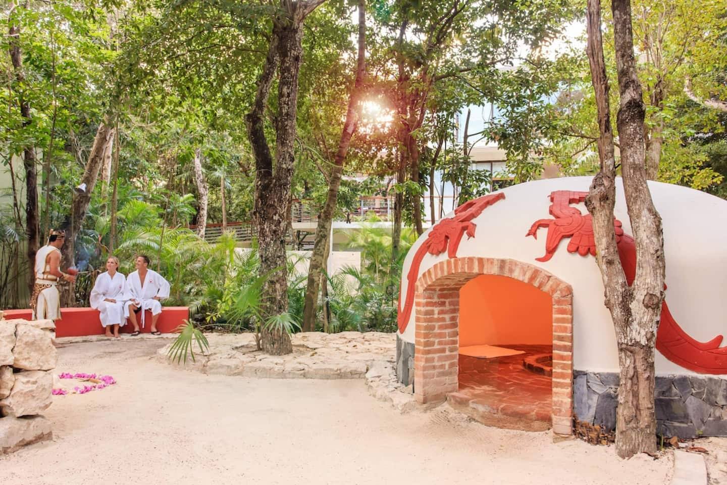 Relax at our wellness center across the road at Tulum Country Club, featuring two pools, a Yoga Studio, Temazcal Mayan sweat lodge, Spa, and Gym—all available for a small fee. Serenity awaits!