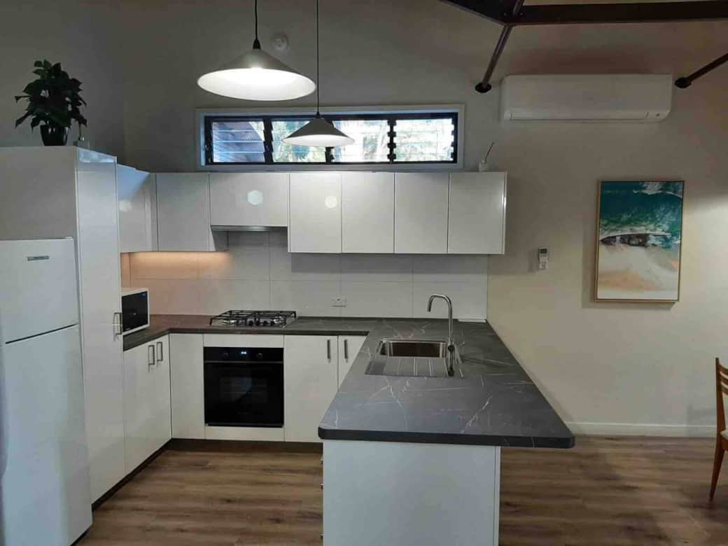 Emaculate, modern European kitchen.