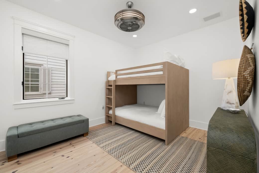 Bunk Room with double over double organic mattresses 