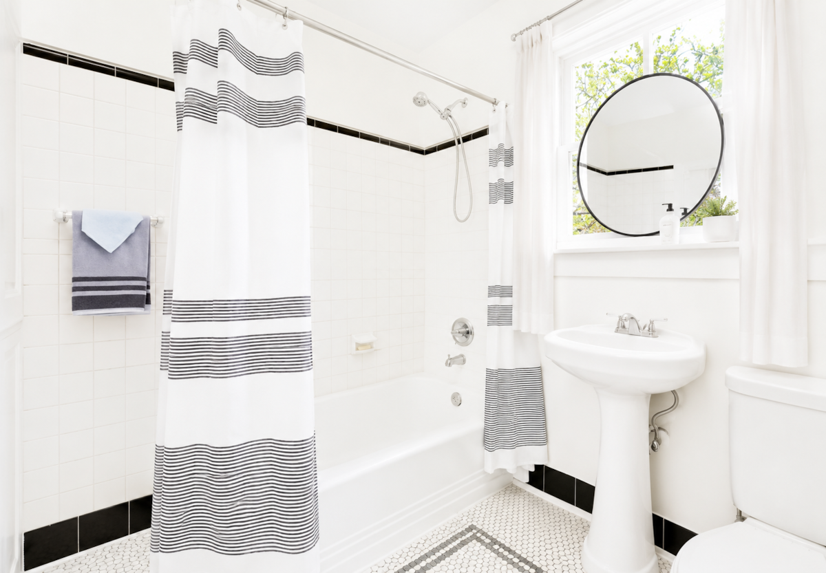 Historically restored upstairs shower at White Magnolia Galveston