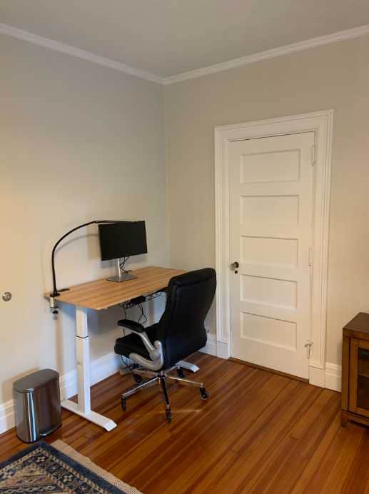 Desk, Computer Monitor, Lamp