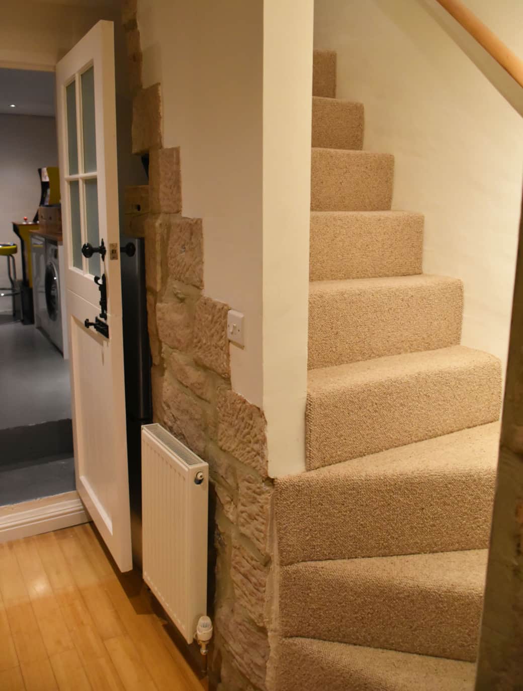 Stairs from snug to kitchen