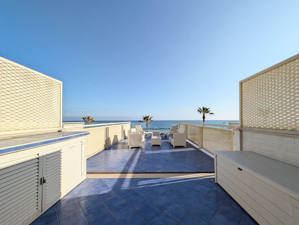 Spacious private terrace with open sea views