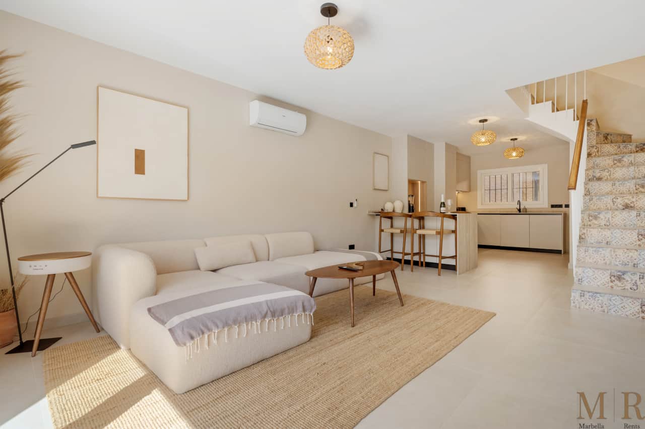 Bright open plan living space.