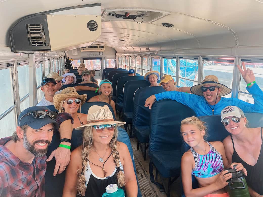 Shuttle bus rides for floating Shuttle bus rides for floating