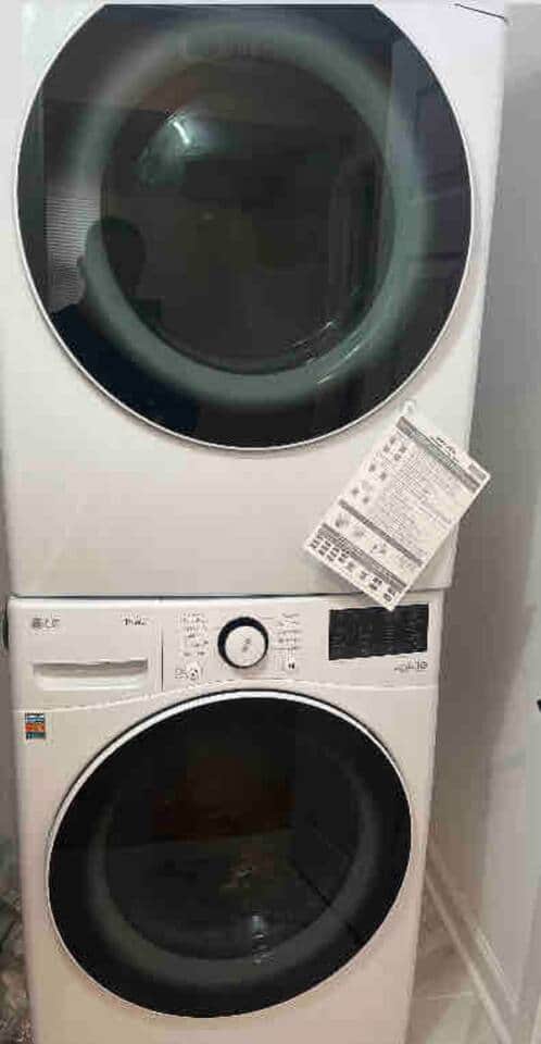 Washer and dryer in unit.