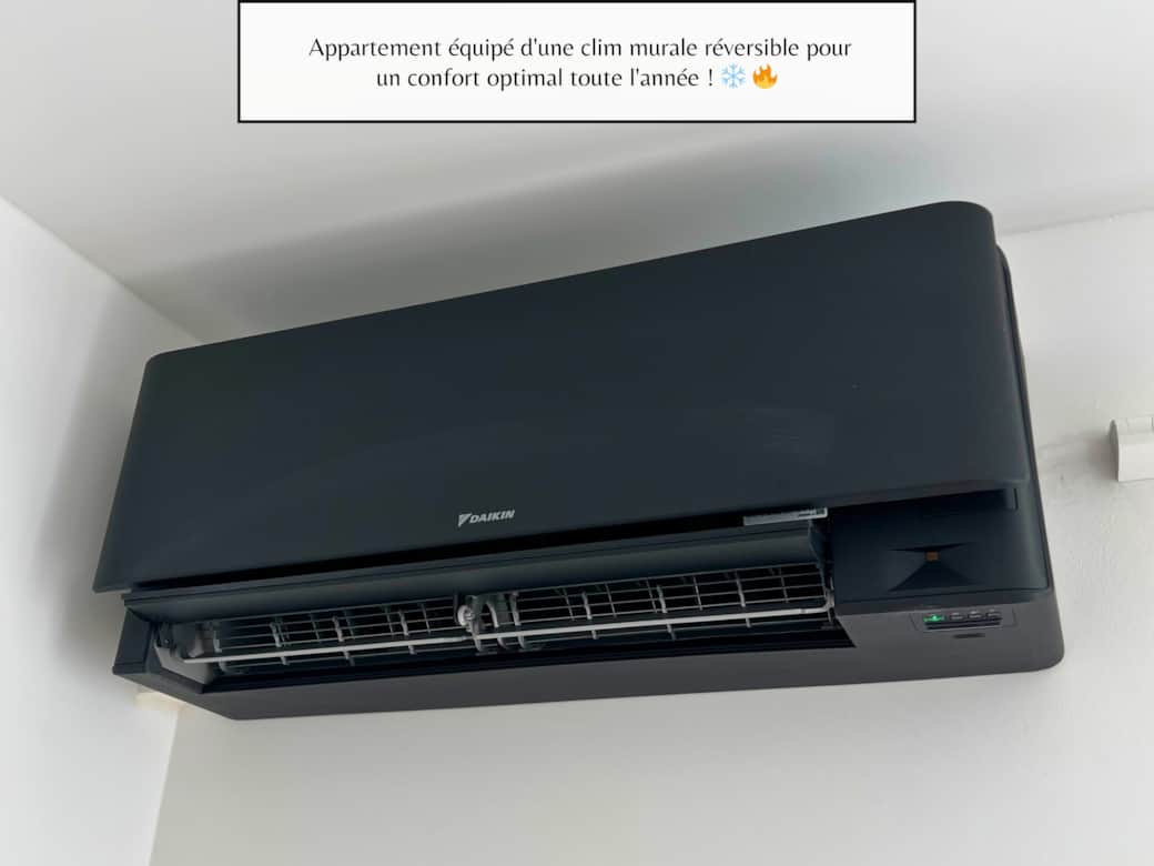 Appartement équipé d'une clim murale réversible pour un confort optimal toute l'année ! ❄️ 🔥 Appartement équipé d'une clim murale réversible pour un confort optimal toute l'année ! ❄️ 🔥
