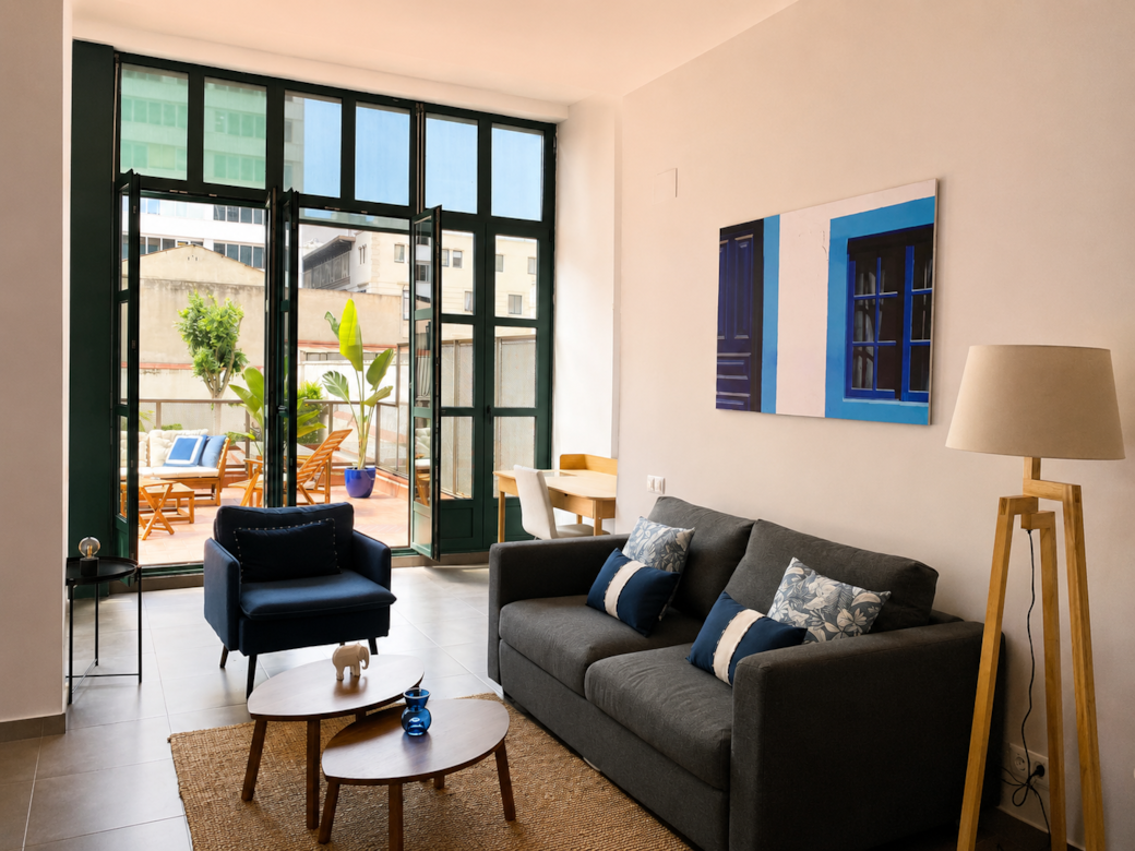 Bright living room barcelona apartment