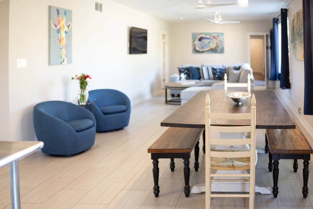 Oversized LIving Area.  Connecting door in background, leading into SunKissed.