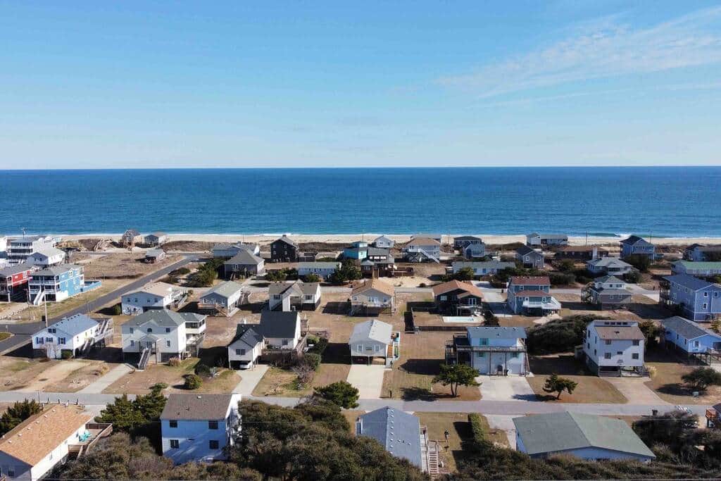 Arial View from the Cottage to the Beach