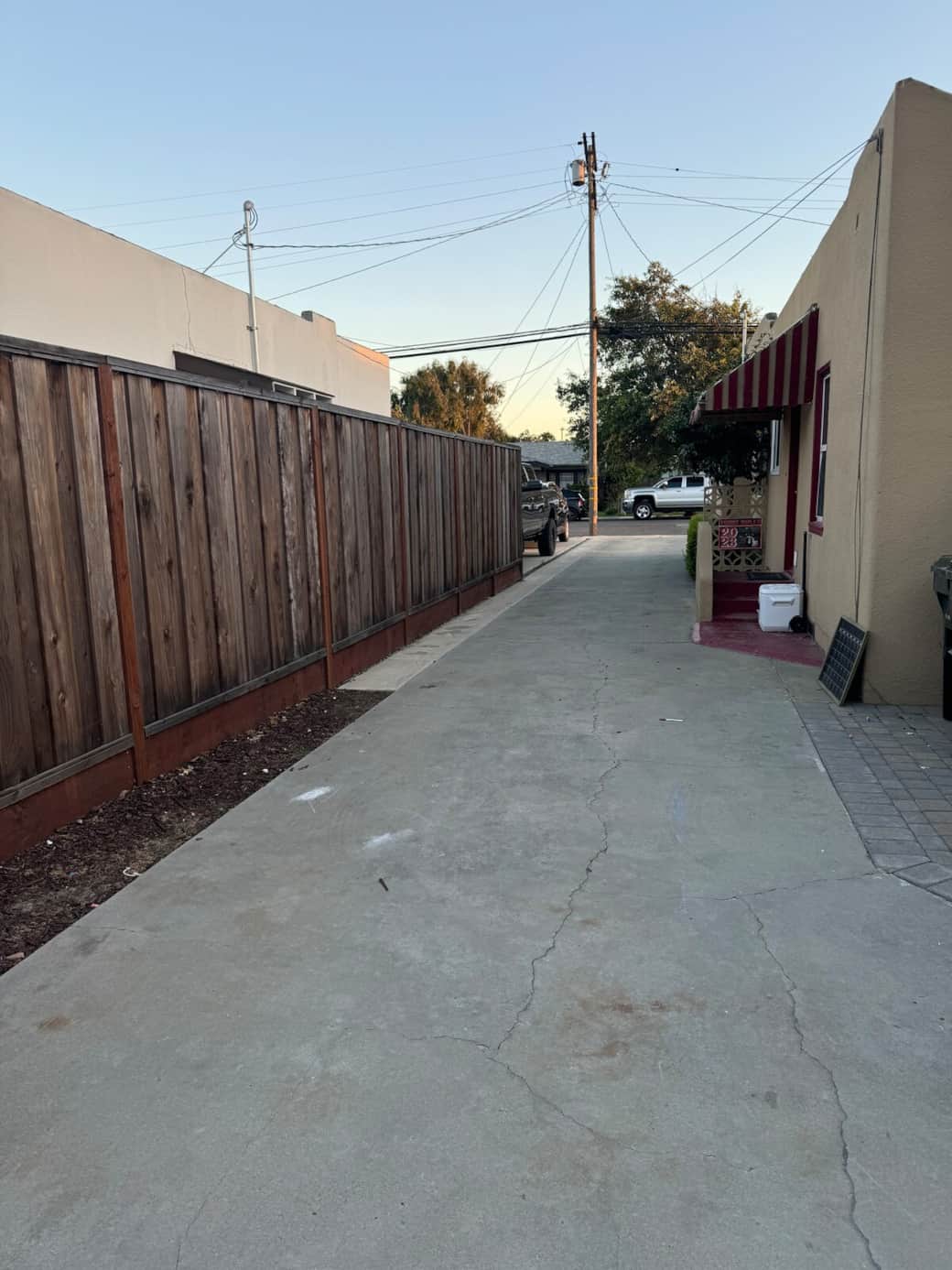 View to the street from entrance to Unit