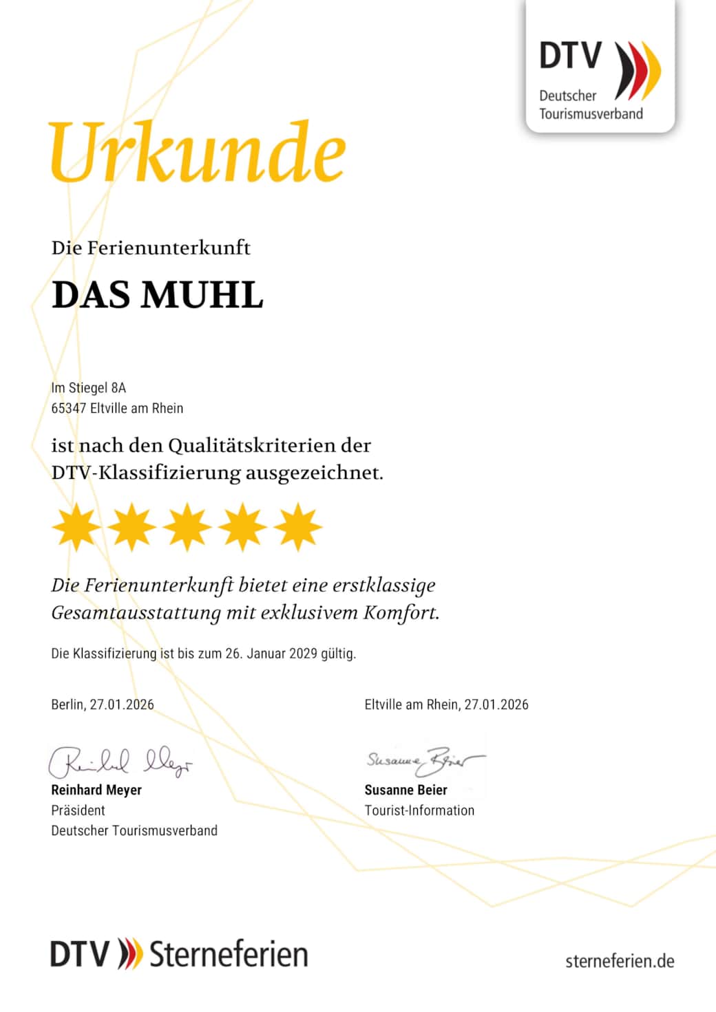 DTV 5***** Klassifizierung DAS MUHL