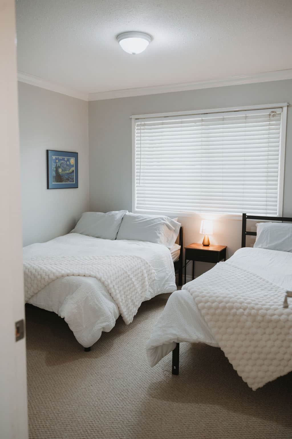 Cozy double and single size beds 