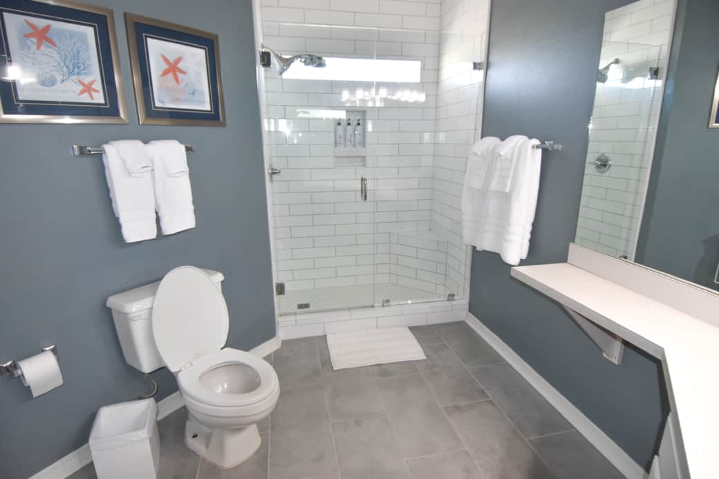 Master bathroom with updated shower! All towels included!