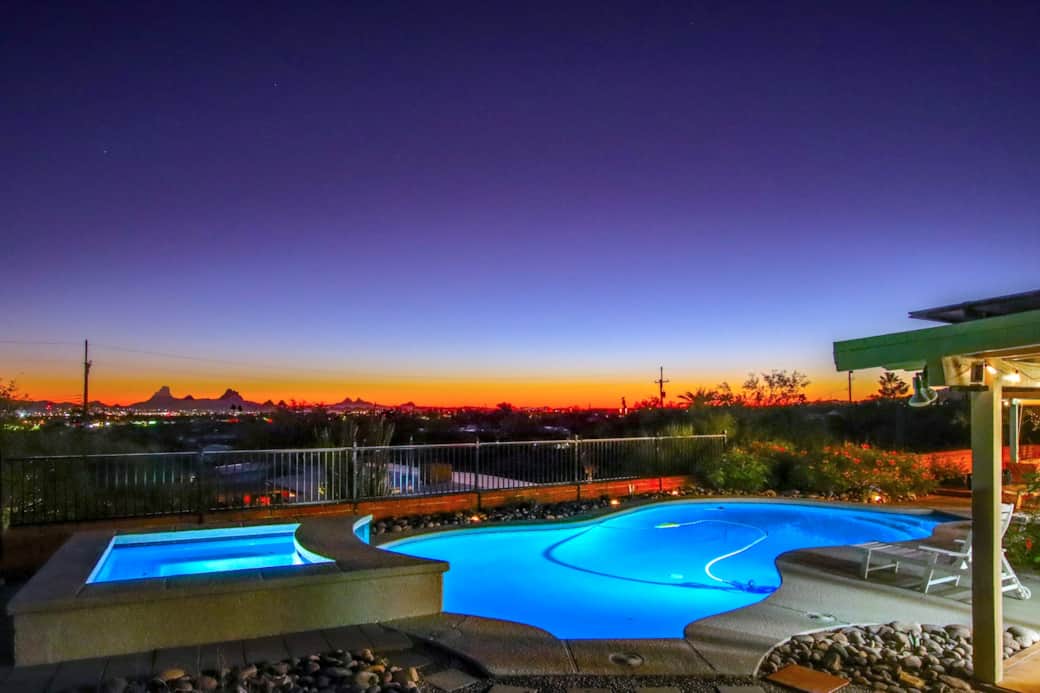 Pool spa and views