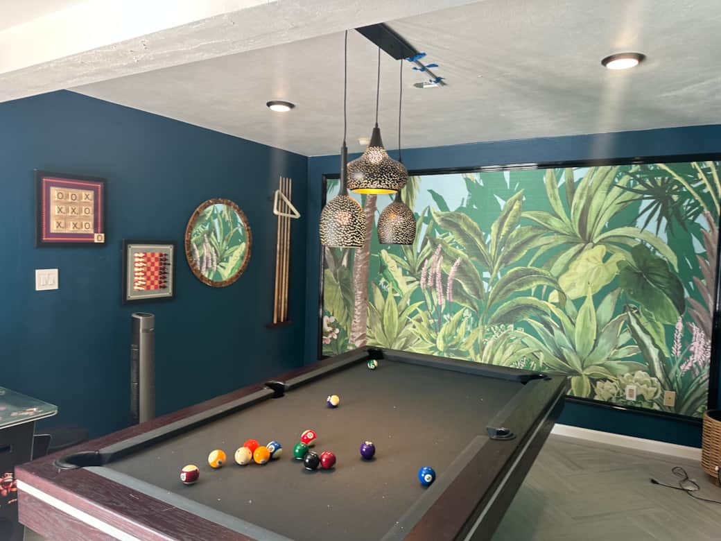 Air-conditioned game room at Villa Kia Orana luxury villa in St. John USVI