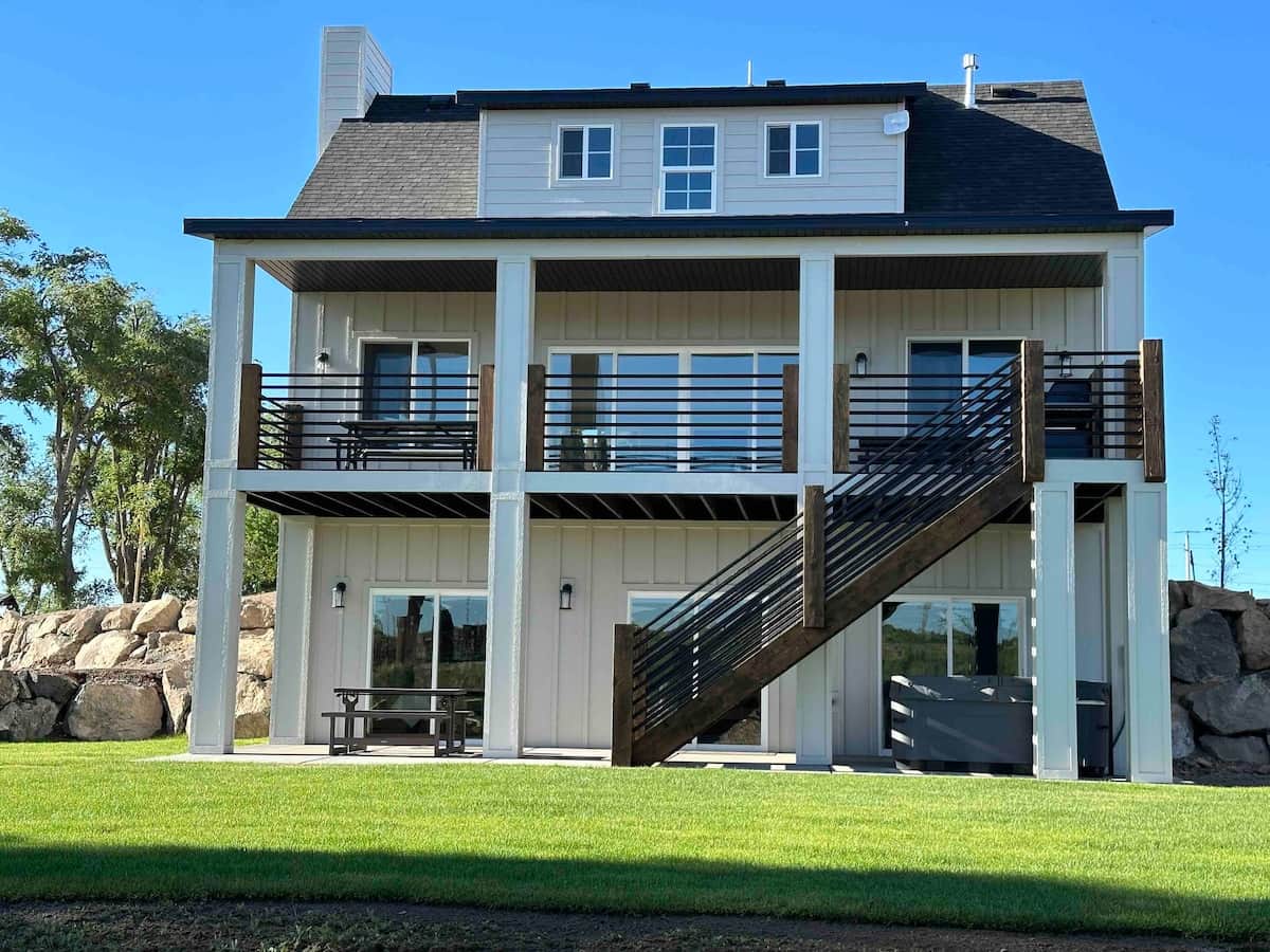 Back view of the home