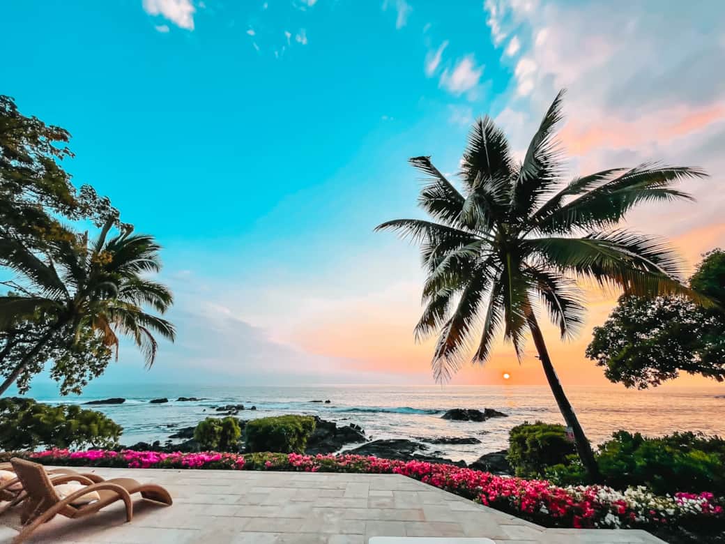 The evening transforms into a breath taking spectacle as the sun dips below the horizon