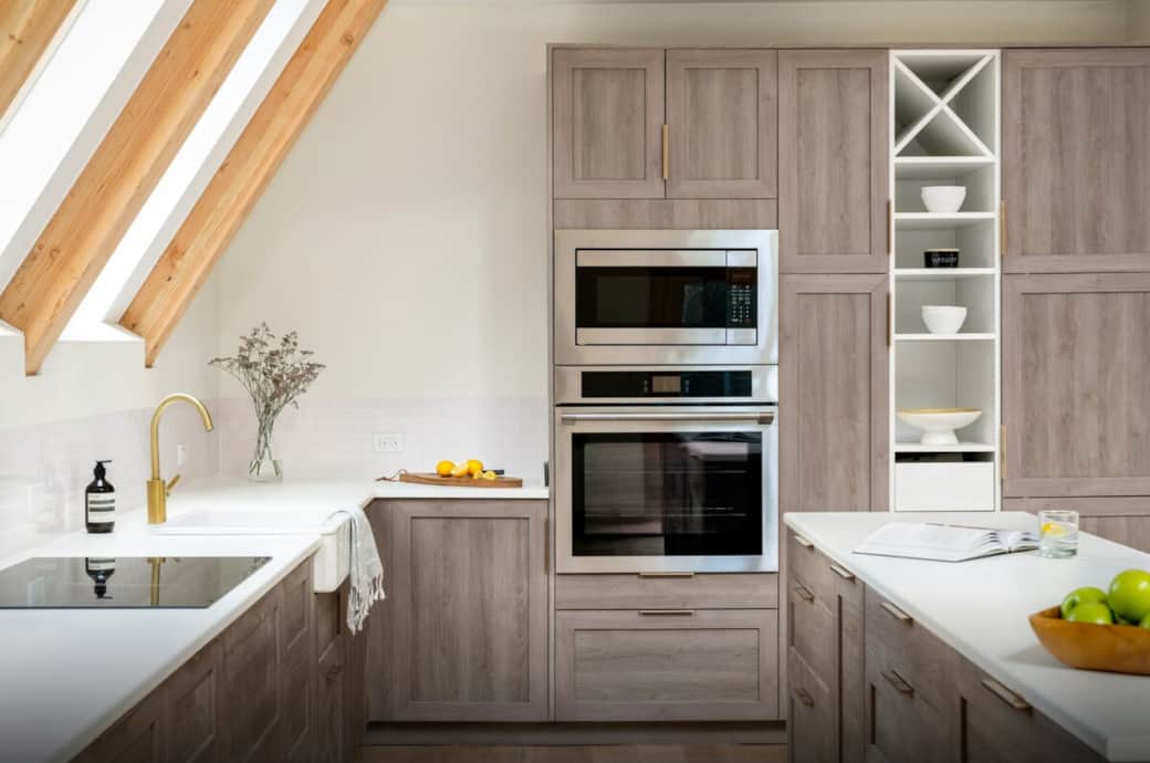 Chef’s kitchen with integrated high-end appliances.