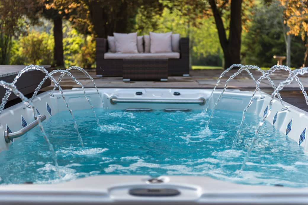 Swim Spa, available all year round , set temperature 36.5 
