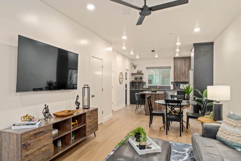 Kitchen, Dining, & Living Room