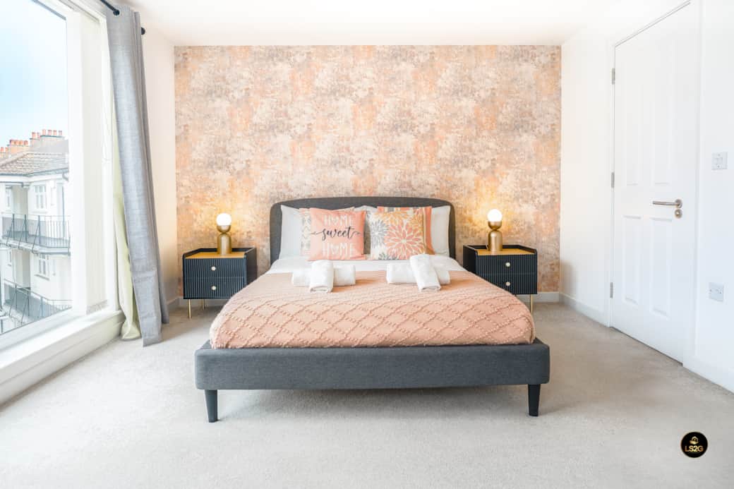 Bedroom 1 with One double bed, En-suite, Private Balcony and Smart TV