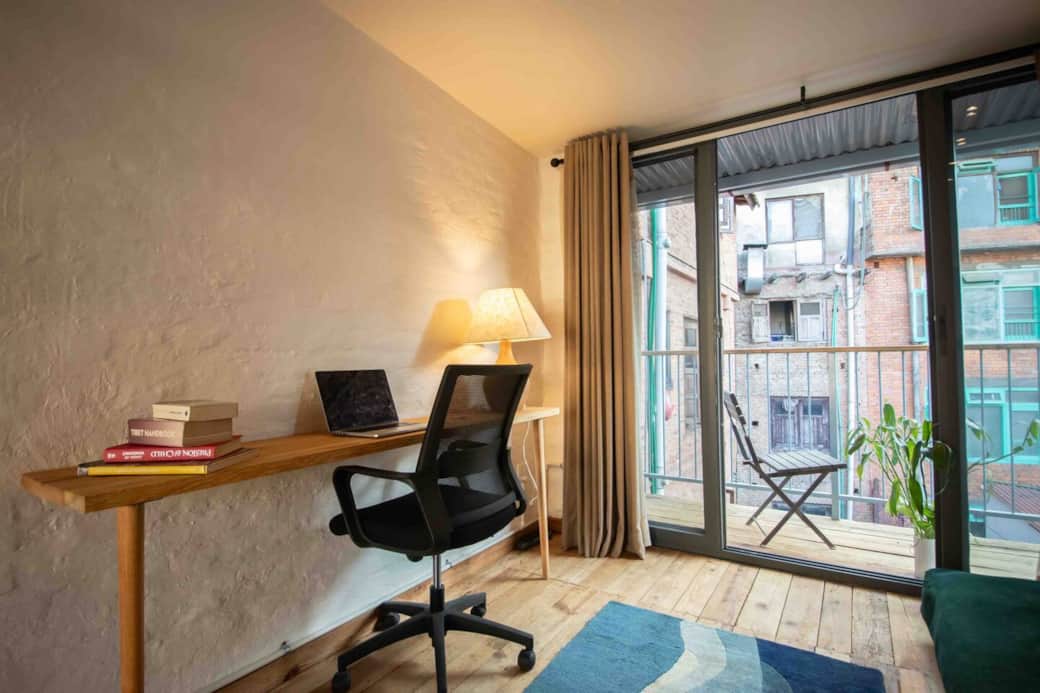 Convertible office space / bedroom, with attached bathroom