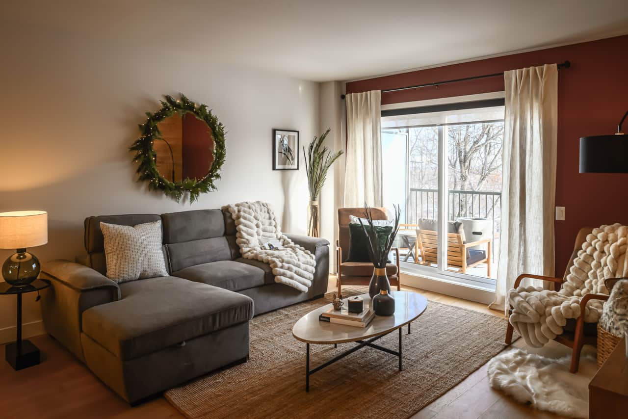 Living room with sofa bed