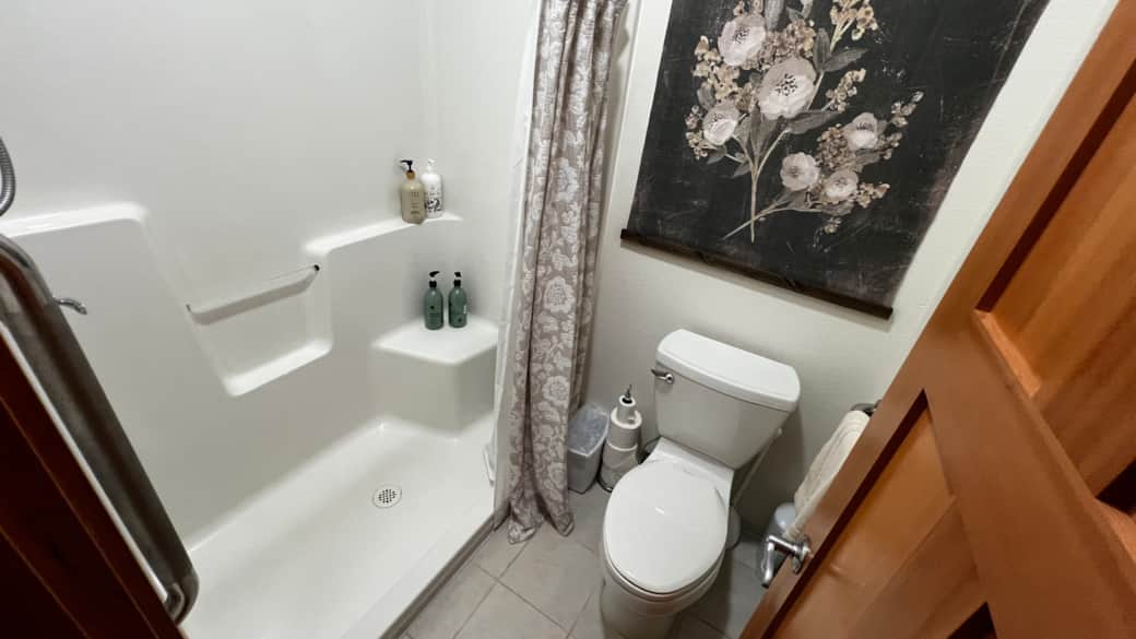 Bathroom 2 (adjacent to bedroom 3 - shower only) - Dream Acres Guesthouse, Sherwood, Oregon