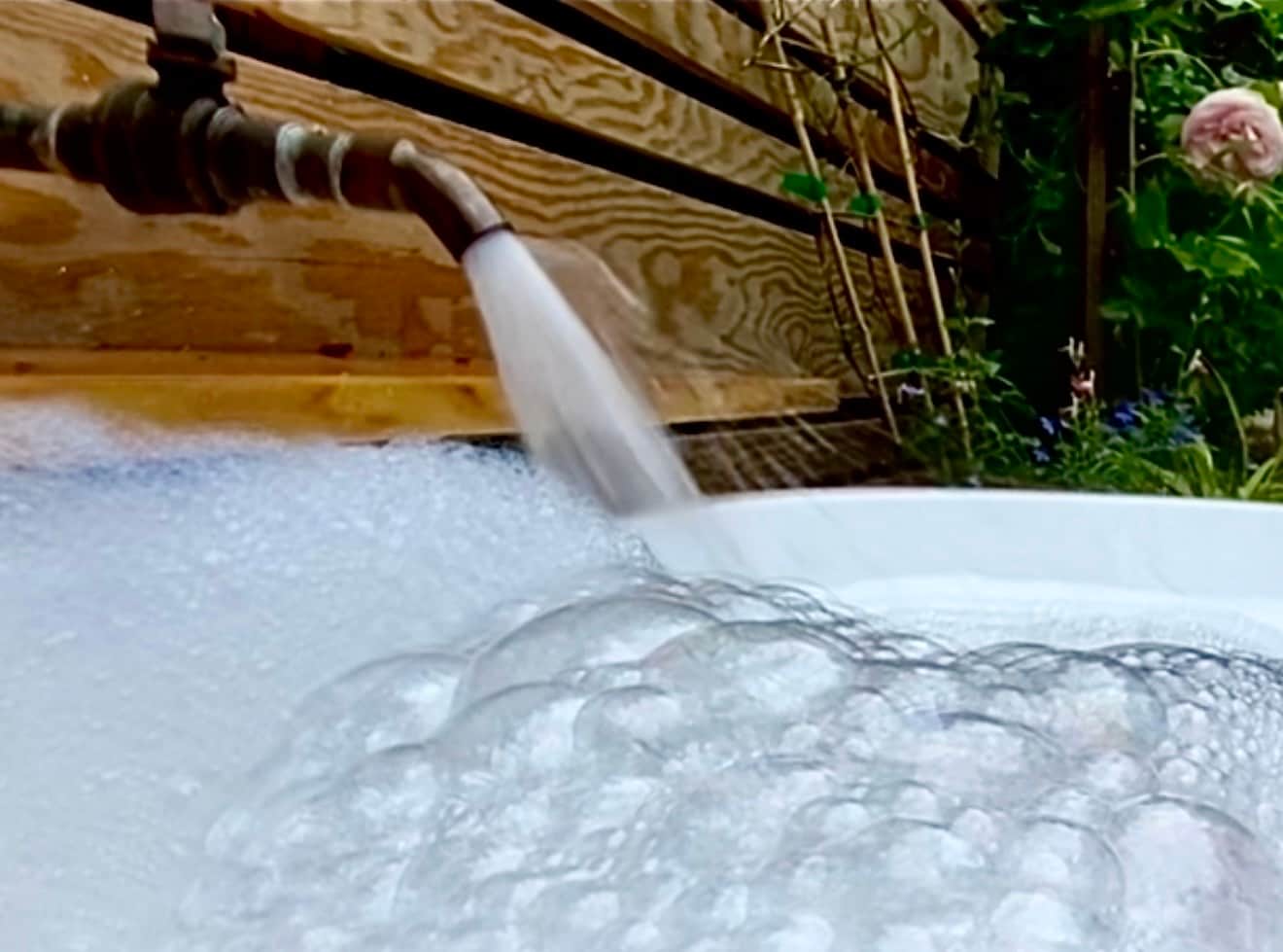 A long soak under the trees. A long soak under the trees.
