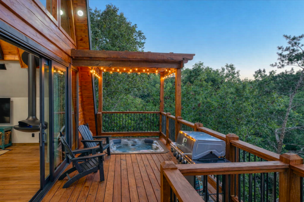 In the evenings, soak in the hot tub as you unwind beneath stunning sunsets.