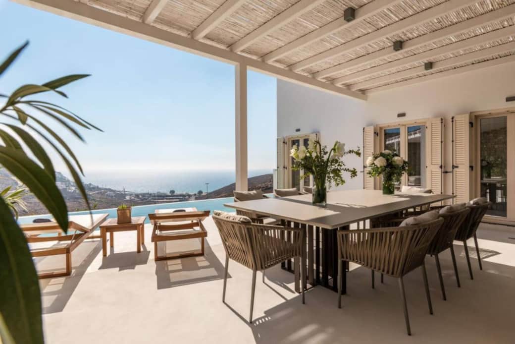 The outdoor dining area