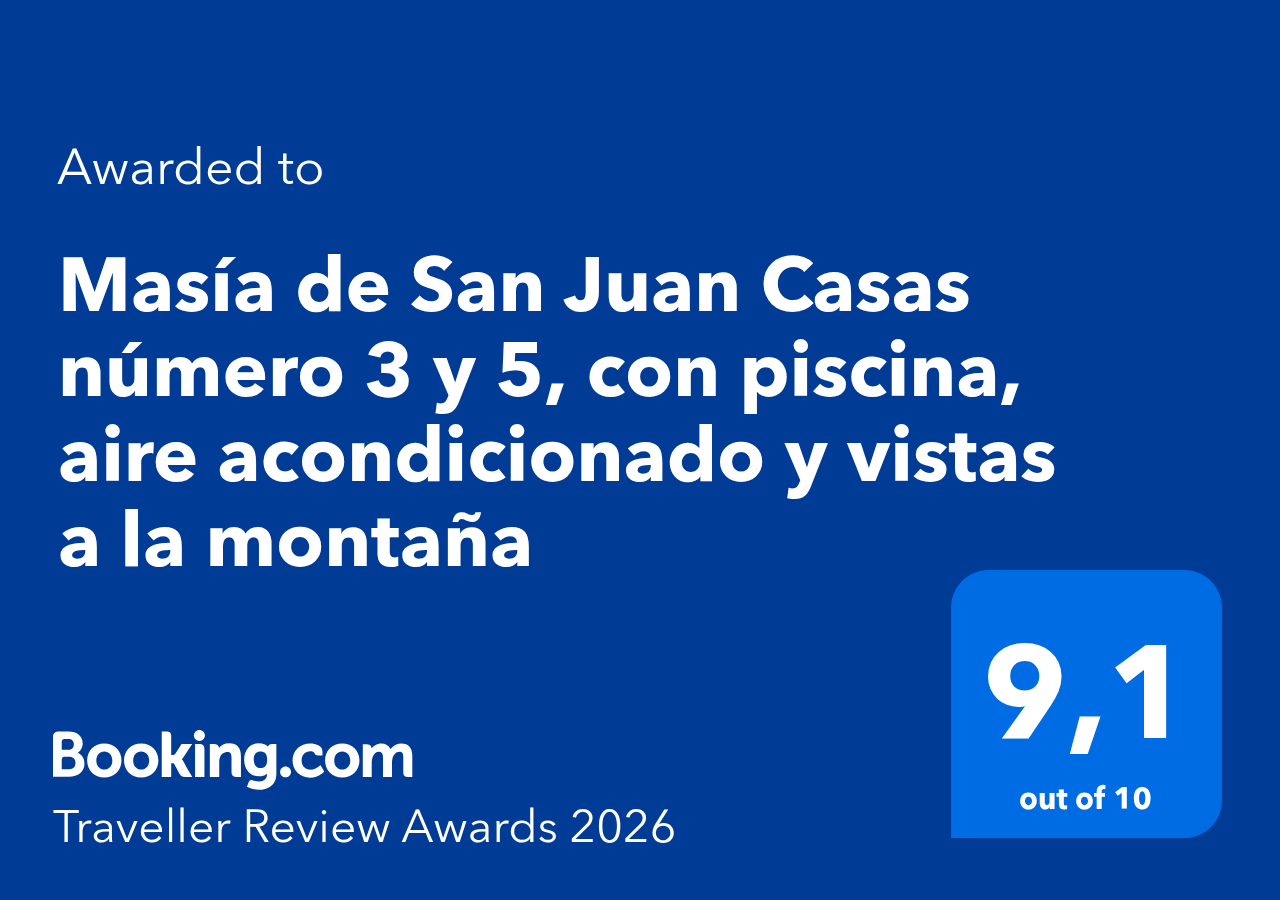 Masía de San Juan - Casa rural con piscina - Valoracion Booking.com