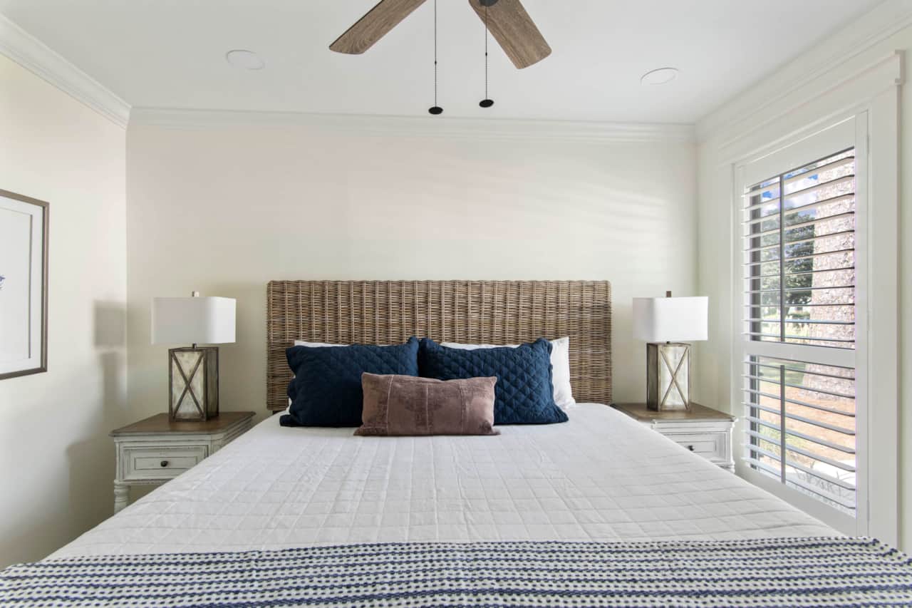 Guest room with king bed. 