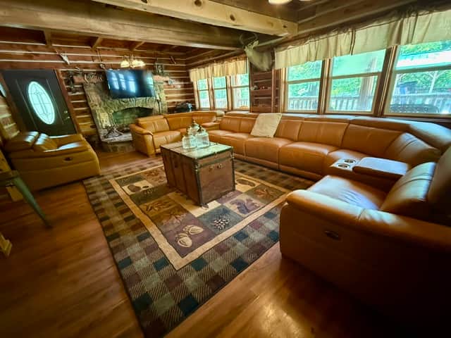 Living room with sectional & flat screen tv Living room with sectional & flat screen tv