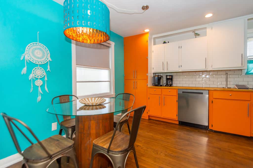 Hideaway kitchen and dinette. Hideaway kitchen and dinette.