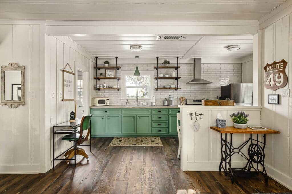 Desk area in kitchen