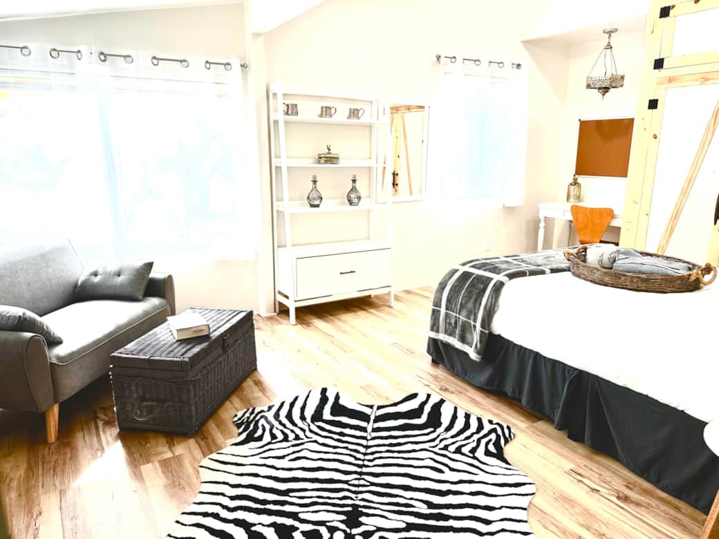 You might not want to leave this guest bedroom at the Farmhouse in beautiful Upper Ojai.