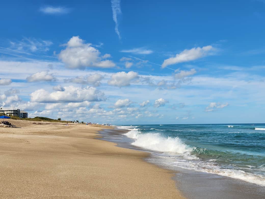 Coastline with sand and waves