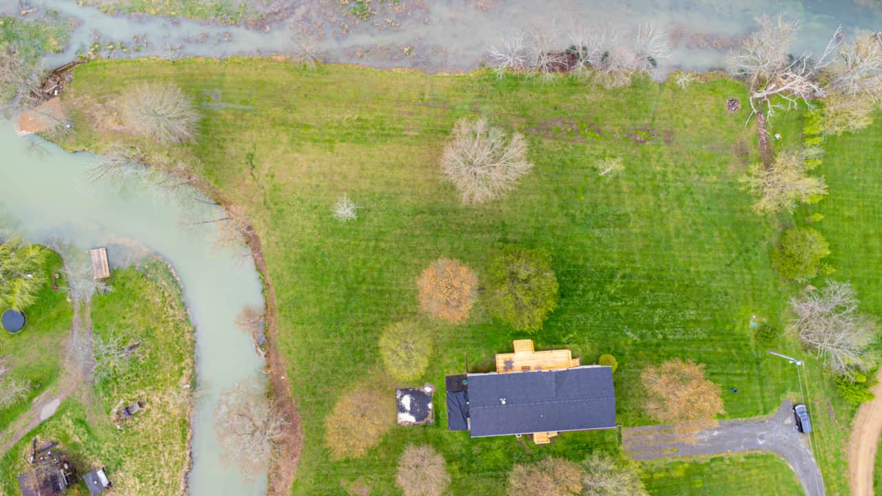 Overhead Aerial with Beidleman Creek