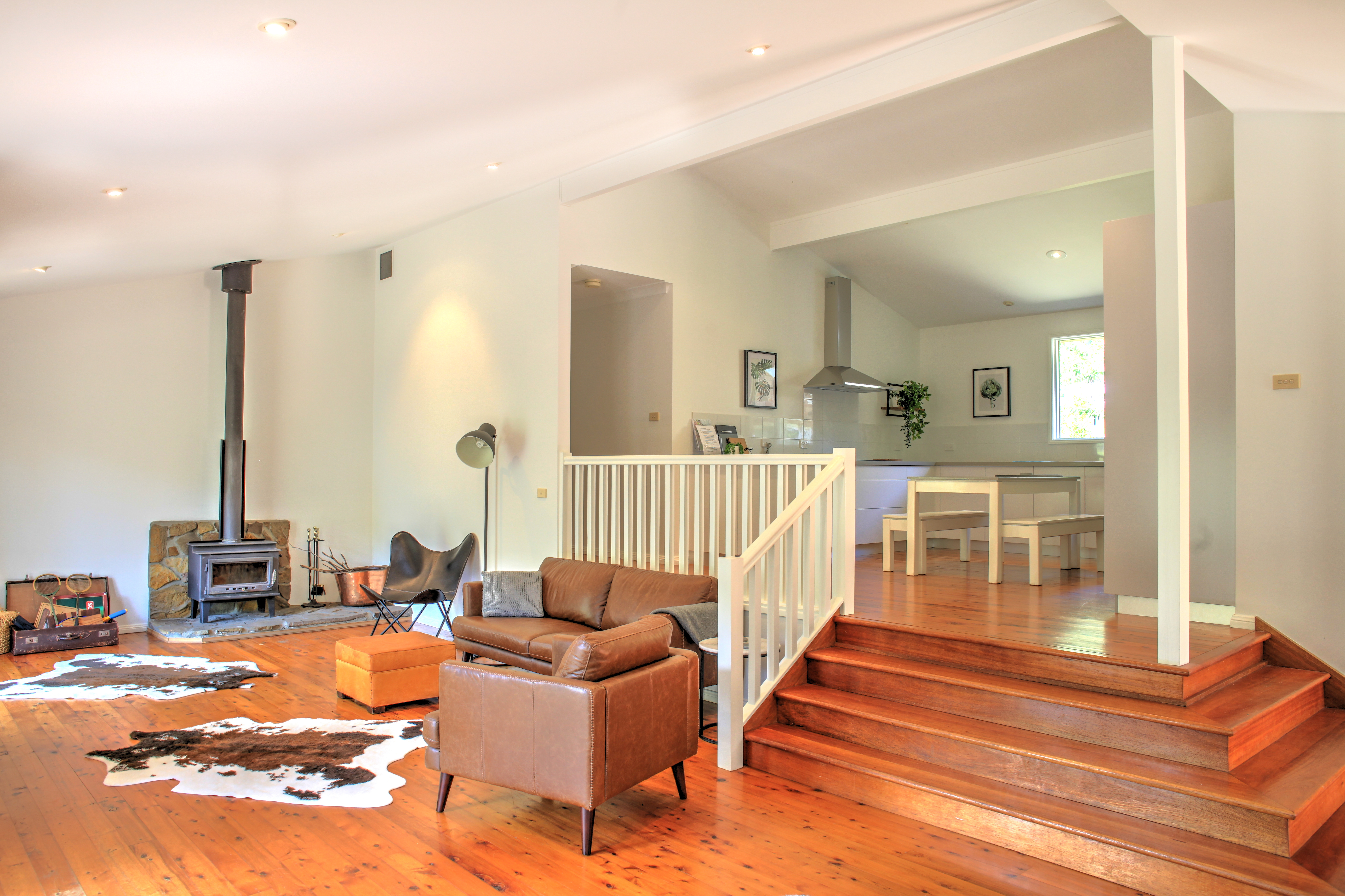 Lounge with slow combustion Wood Burner