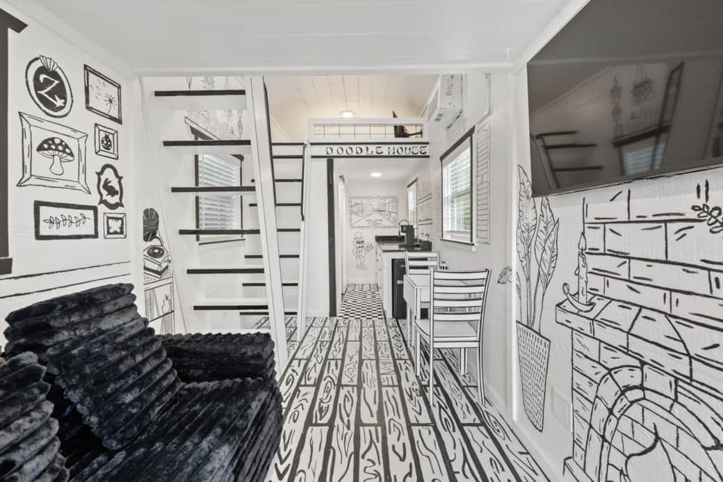 As you enter you enter the doodle house, you are met with unique immersive art