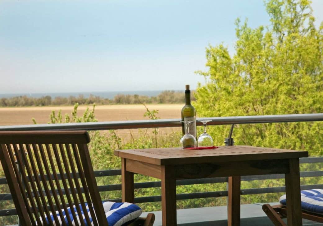 Meerblick vom Balkon in der 1. Etage